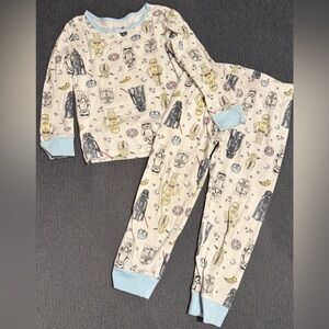 Girl Disney Star Wars Pattern Imperial Rebel Vader Yoda Sleep Set Pajamas Size 4